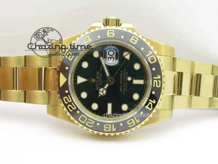 MiroTime 0216 SportInspired GMT-Master II 116718LN YG Bp-Maker Green Dial Ceramic Bezel On YG Bracelet A 3777